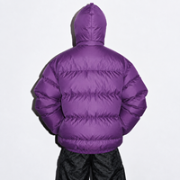 Veste matelassée DiZNEW personnalisée pour homme, style streetwear, avec fermeture éclair intégrale, coupe oversize, couleur violette, style gothique, certifiée BSCI