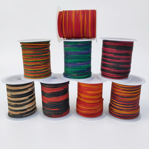 Cordon en cuir pur multicolore de style bohème, 100 % artisanal, fournitures pour la fabrication de bijoux - Taille personnalisée, accessoires de bricolage pour colliers - Product Image 1