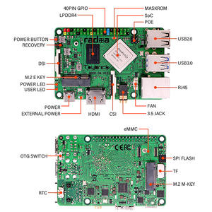 Carte <span class=keywords><strong>Rock</strong></span> <span class=keywords><strong>PI</strong></span> 3A Rockchip RK3568 Carte de développement NPU Intelligence artificielle - Product Image 2