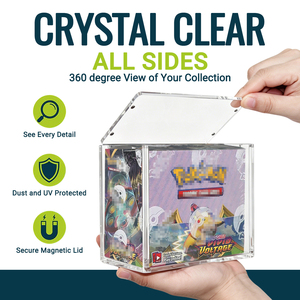 Boîte <span class=keywords><strong>de</strong></span> protection magnétique en acrylique pour collection <span class=keywords><strong>de</strong></span> boosters <span class=keywords><strong>Pokémon</strong></span>, avec aimant puissant et protection UV - Product Image 1