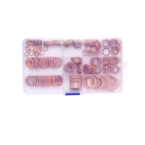 200 Stück Injektor Kupfer <span class=keywords><strong>Crush</strong></span> <span class=keywords><strong>Washer</strong></span> Dichtung Flach ring Dichtung Sortiment Kit mit Box für Sumpf stopfen - Product Image 1