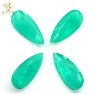 Tùy chỉnh lê mặt cắt 12*30mm Fusion đá Paraiba màu xanh lá cây với bao gồm lỏng lẻo tổng hợp đá quý cho bông tai làm - Product Image 2