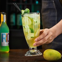 Verres en verre épaissi créatifs Tasses à thé et boissons au lait simples de grande valeur pour le jus Milkshake Soda Water