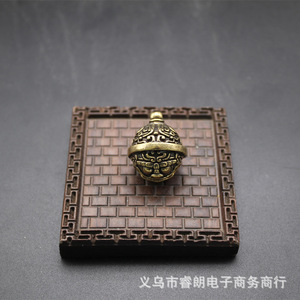 Brass Taotie Small Bell Pendant 27mm Length 26mm Width For <b>Car</b> Keychain Pet Necklace Chinese Style Decorative Accessory - Product Image 3