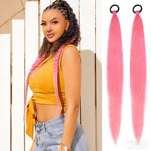 Perruque tressée synthétique Xuchang Hair de 26 pouces, dégradé bicolore, pré-étirée, double trame, 90g, résistante à la chaleur - Product Image 1