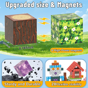 Набор магнитных строительных блоков для детей от 2 до 12 лет — развивающая STEM-игрушка для развития интеллекта — пластиковый конструктор из кубиков - Product Image 3