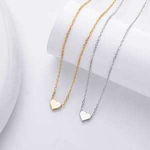 SPJ Nuevo Collar con Colgante de Corazón Vintage de Plata de Ley S925 con Circonita, Chapado en Rodio/Oro de 18K, Joyería Fina para Mujer - Product Image 2