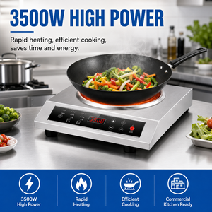 Cocina de Inducción de un Solo Quemador de 3500W, Estufa Eléctrica de Acero Inoxidable para Encimera, Control Digital para Cocina Comercial - Product Image 5