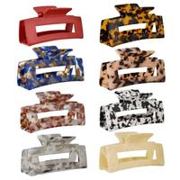 Fabricant en gros d'accessoires capillaires personnalisés pour femmes, pinces à cheveux rectangulaires en acétate écologique, grandes pinces à cheveux pour un usage quotidien