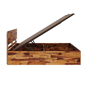 Lit en bois de Sheesham avec rangement hydraulique, construction solide et durable, mécanisme de levage fluide, grand espace de rangement et chambre élégante - Product Image 5