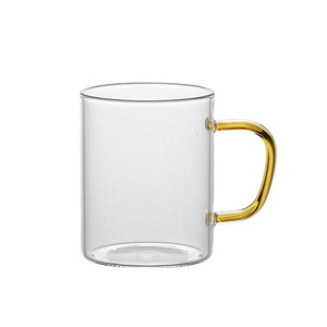 Juego de Seis Vasos de Vidrio con Asas de Colores, Laterales Rectos, de Borosilicato Alto y Grueso para Uso Doméstico - Product Image 3