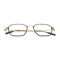 Monturas de Gafas Metálicas de Titanio IP, Estilo Retro Vintage, Color Negro y Dorado, Monturas Ópticas de Diseño, Precio de Fábrica