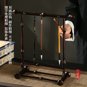 Zhuqi Pavilion Chinese Style Lacquered Bamboo Brush Holder Square Pen Stand For Calligraphy Desk Ornament Writing Implements - Product Image 3