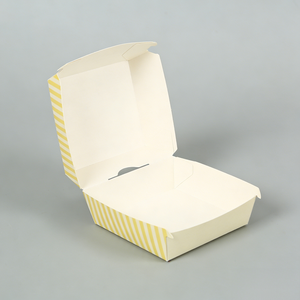 กล่องเบอร์เกอร์พิมพ์โลโก้สีเต็มรูปแบบสำหรับร้านอาหารฟาสต์ฟู้ด บริการเดลิเวอรี่ ขายส่ง กล่องเบอร์เกอร์แบบกำหนดเอง - Product Image 6