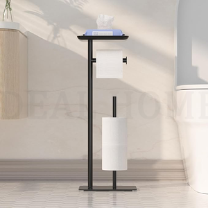 Offre Spéciale porte-<span class=keywords><strong>papier</strong></span> hygiénique sur pied en acier inoxydable <span class=keywords><strong>noir</strong></span> <span class=keywords><strong>mat</strong></span> pour salle de bain avec réserve de stockage 3 rouleaux de <span class=keywords><strong>papier</strong></span> <span class=keywords><strong>toilette</strong></span> - Product Image 6