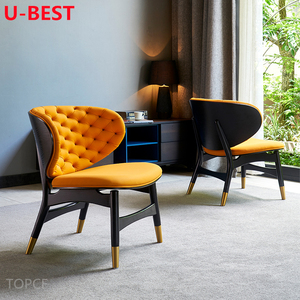 Fauteuil en cuir <span class=keywords><strong>Dalma</strong></span> U-Best, design italien minimaliste moderne, structure en bois massif, pour la maison et l'hôtel - Product Image 4