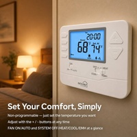 Thermostat filaire non programmable STN721 24V pour pompe à chaleur, 2 chauffages 1 refroidissement, pour appartement et maison