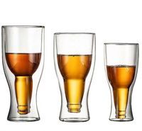 Verres à bière élégants, tasses à double paroi, verres à vin transparents, verres à bière