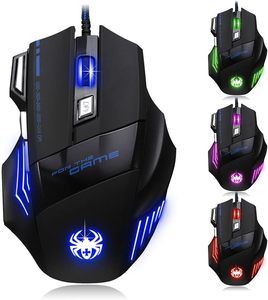 RGB Spectrum Backlit Ergonomic <b>Computer</b> Gamer <b>Mouse</b> <b>Mice</b> Programmable 7 Backlight Modes High Performance Wired Gaming <b>Mouse</b> - Product Image 1