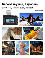 Kamera Mini Retro DC21 Berbentuk Tombol Layar IPS 0,96 inci 2MP Senter LED Terintegrasi MicroSD Video 1080P Berbagi Instan