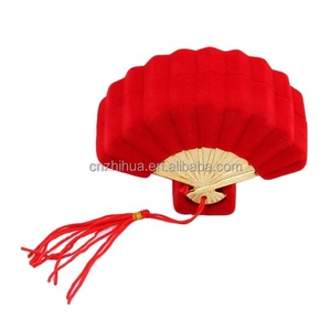 Футляр для сережек уникальной формы, коробка с красным флокированием для обручальных и свадебных украшений, розовая с двойным сердцем, упаковка для колец - Product Image 2