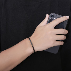 Cuff Bracelet <b>Black</b> <b>Titanium</b> Steel C Shaped Open Unisex Jewelry CZ045 - Product Image 5