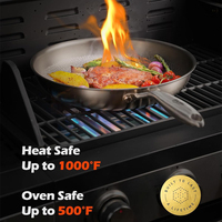 Poêle Wok en Titane Martelé avec Couvercle pour Plaque à Induction et Gaz, Logo Personnalisé, Vente en Gros, Poêle à Frire en Titane