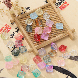 Cuentas de cristal coloridas con forma de león, forma irregular con agujeros rectos para hacer pulseras, cuentas dispersas de estilo chino - Product Image 4