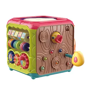 6 In 1มัลติฟังก์ชั่ที่มีสีสันหกด้านกล่องเกมเด็กดนตรีเด็กกิจกรรมการศึกษาของเล่นเพื่อการศึกษาการเรียนรู้ Cube ของเล่น