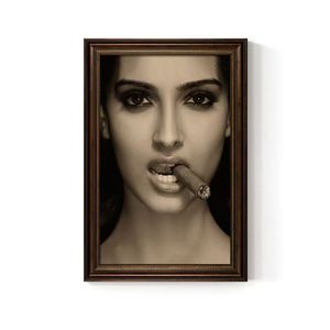 Cigar Poster Wall Art <strong>Framed</strong> Sexy Girl Industrial Style Canvas Painting For Pub Lounge Decor - Product Image 6
