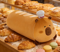 Coussin en peluche Capybara en forme de baguette avec cornes, poupée en peluche, rembourrage en coton PP, peluches douces pour enfants