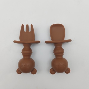 Juego de alimentación de cucharas y tenedores <span class=keywords><strong>para</strong></span> bebés sin BPA de 2 Utensilios de alimentación de silicona antiestrangulamiento <span class=keywords><strong>para</strong></span> niños pequeños <span class=keywords><strong>para</strong></span> bebés Led destete a partir de <span class=keywords><strong>6</strong></span> <span class=keywords><strong>meses</strong></span> - Product Image 6