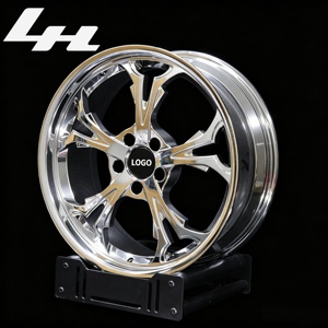 Llanta de Aleación con Detalles en Oro Cromado |   17-22 Pulgadas |   5 Lug PCD |   Diseño Tribal de 5 Rayos |   Deep Dish |   Para Autos Clásicos y Modernos - Product Image 2