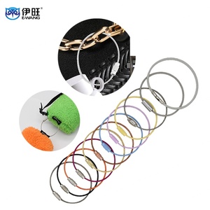 Llaveros de cable de acero inoxidable de 150 mm, anillas para llaves de cable de aviación para colgar etiquetas de equipaje - Product Image 1