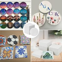 Sous-verre rond en céramique moderne, écologique et personnalisable, isolant thermiquement, pour sublimation, tapis de table, tapis de tasse pour usage quotidien