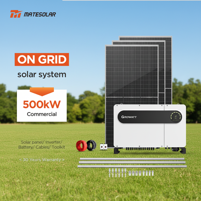 Grid Tied Solar Panels on Grid Solar Energy System 50Kw 100kw 200Kw 300Kw 500Kw Solar Power System for Commercial