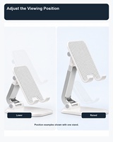 Support de téléphone et tablette en alliage d'aluminium, stable, réglable, pliable, universel, pour bureau, vente chaude