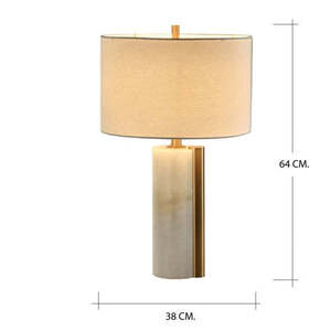 Modern Ceramic Table <b>Lamp</b> With Gold Accent E27 <b>LED</b> Bulb Switch Control For Bedroom Decor - Product Image 2