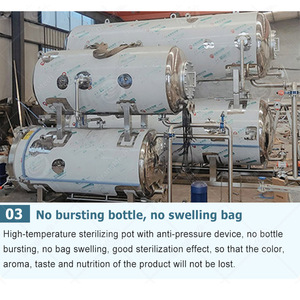 Máquina de proceso de alimentos de autoclave Horizontal, bolsa de esterilización a presión, bote esterilizador de Metal <span class=keywords><strong>para</strong></span> botella de plástico - Product Image 4