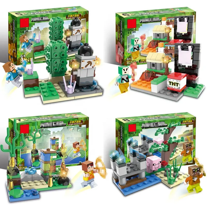 YUJIAN Legous Building Block With Mini Figures My World Minecrafted 8In1 Brick Sets Educational Toys For Kids DIY Assembly