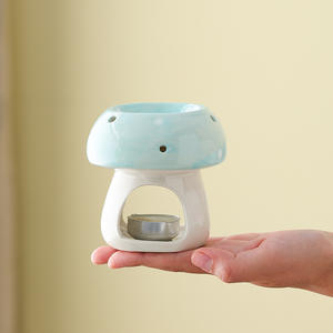 Diffuser Aroma berbentuk jamur keramik baru, penghangat lilin pembakar minyak esensial untuk meditasi Yoga Spa - Product Image 5