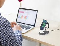 Station de charge sans fil 3 en 1 multifonction 2023 OEM ODM MFi Qi 15W 5W à charge rapide pour téléphone