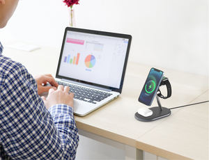 2023 OEM ODM MFi Qi 15W 5W chargeur rapide support de téléphone multifonction Station de charge sans fil 3 en 1 pour téléphone - Product Image 4