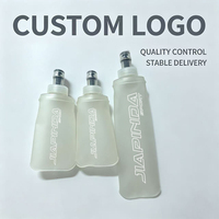 Bouteille d'eau souple pliable en TPU sans BPA, anti-fuite, personnalisable, pour le sport, 150 ml, 200 ml, 250 ml, 500 ml, vente en gros
