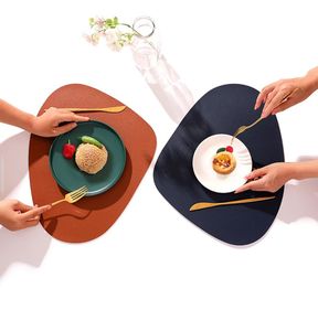 餐垫不规则聚氨酯皮革餐垫套装防水桌垫餐垫 - Product Image 5
