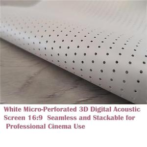 Écran numérique de projection 3D en PVC blanc micro-perforé 16:9, utilisation professionnelle en cinéma, acoustiquement transparent, passage du son - Product Image 2
