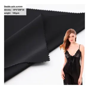 Tela de satén de acetato de imitación tela de satén elástica telas de Spandex para vestidos de noche