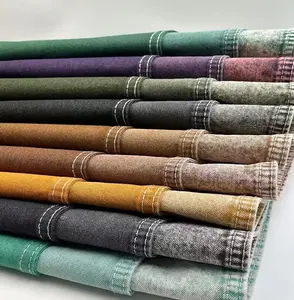 Spring and summer thin color denim fabric wash water jacquard denim fabric