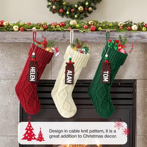 Chaussettes de Noël et sacs cadeaux avec pendentifs, fournitures avec étiquette suspendue, en fil de laine, grande décoration en forme de bâton de marche ornée de diamants - Product Image 4