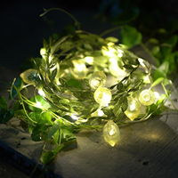 Guirlandes lumineuses LED en forme de citron pour chambre à coucher, jardin, fête, mariage, pub, lumières féériques imperméables (8 modes), lumières de décoration festives